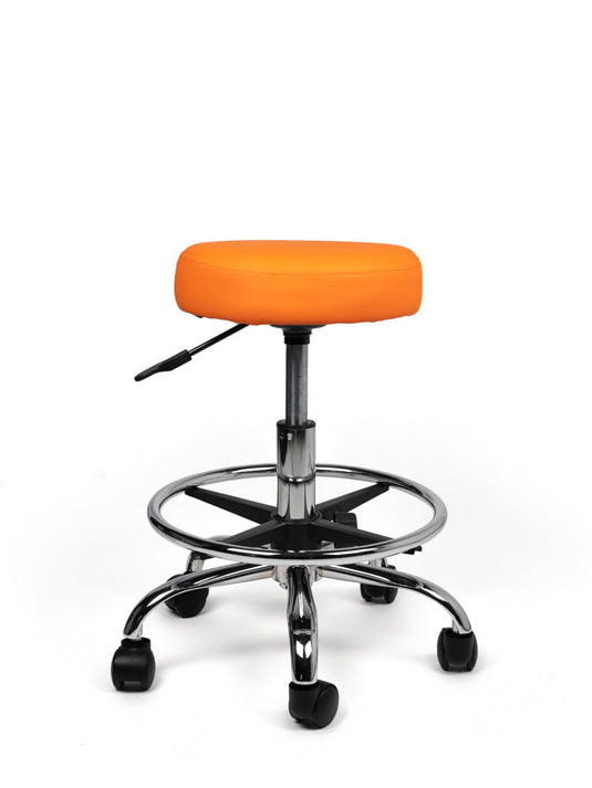 Tabouret met voetring • Oranje • Laag
