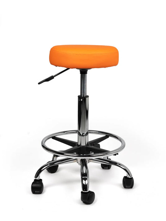 Tabouret met voetring • Oranje • Laag/Standaard/Hoog