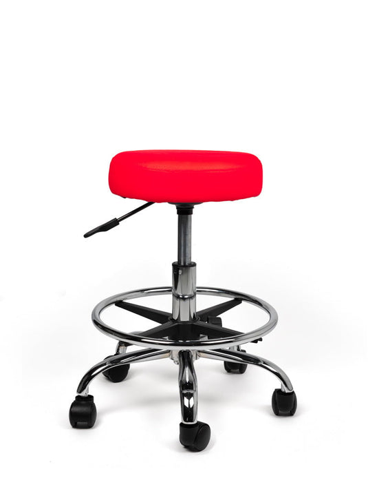 Tabouret met voetring • Rood • Laag