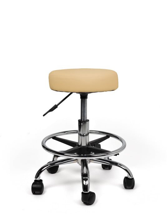 Tabouret met voetring • Beige • Laag