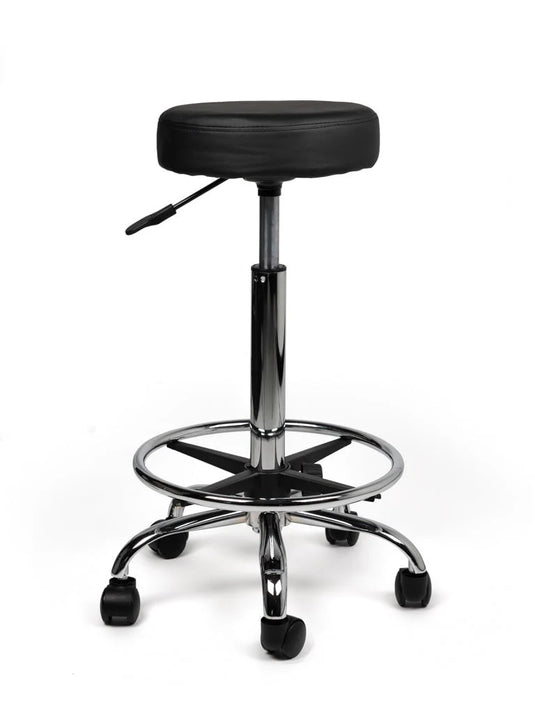 Tabouret met voetring • Zwart • Laag/Standaard/Hoog