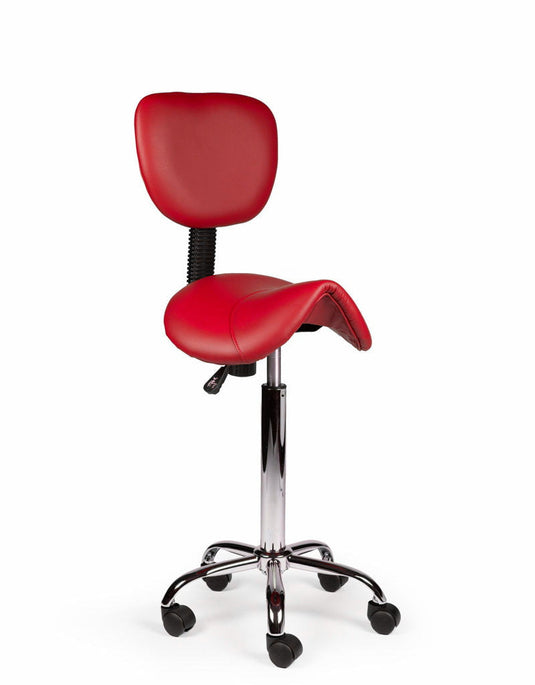 Zadelkruk met rugleuning • Rood • Hoog