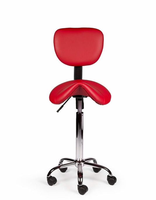 Zadelkruk met rugleuning • Rood • Hoog