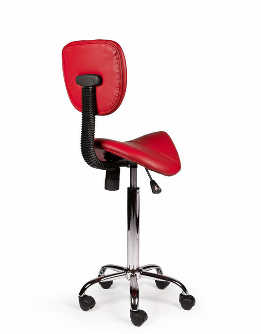 Zadelkruk met rugleuning • Rood • Hoog