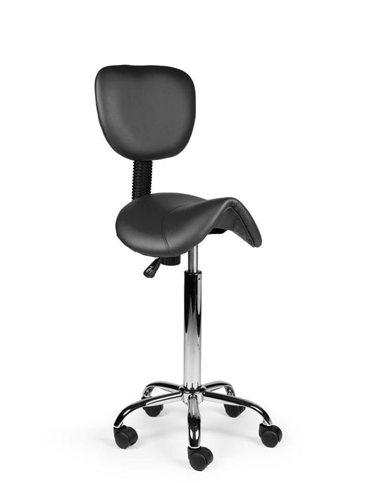 Zadelkruk met rugleuning • Zwart • Hoog