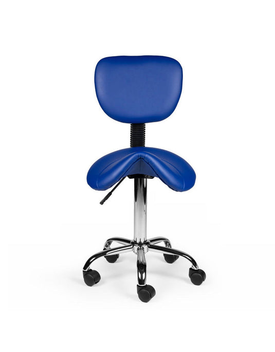 Zadelkruk met rugleuning • Blauw • Laag/Standaard/Hoog
