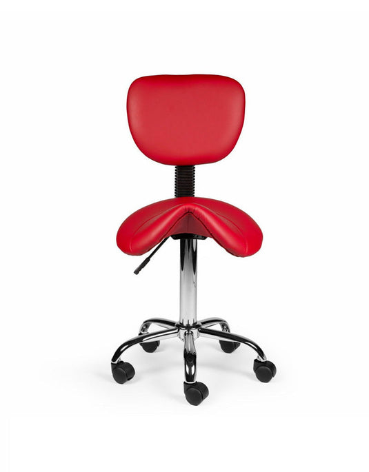 Zadelkruk met rugleuning • Rood • Laag/Standaard/Hoog