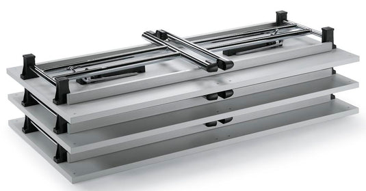 FlexFold • klaptafel T-poot recht • wit • onderstel verchroomd