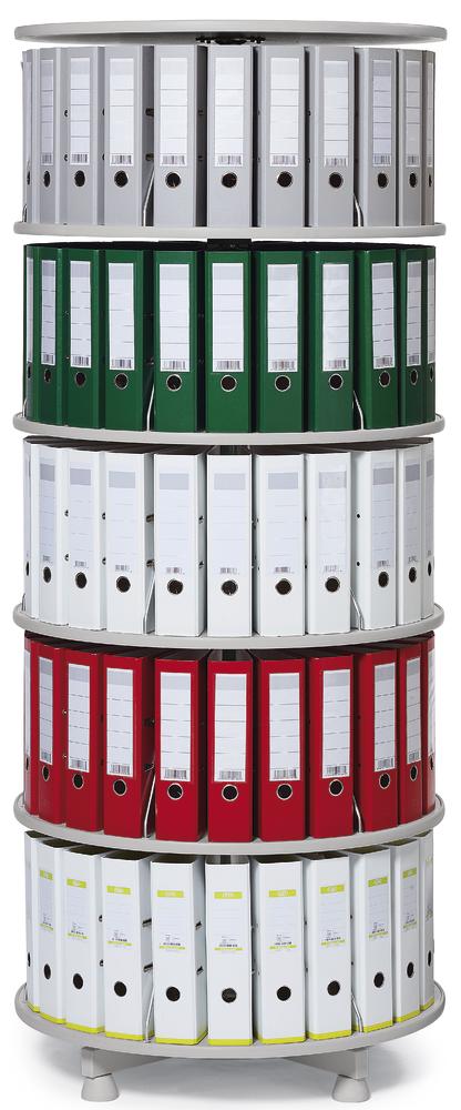 Ordnerzuil Ø 800 mm • individueel  draaibare schappen