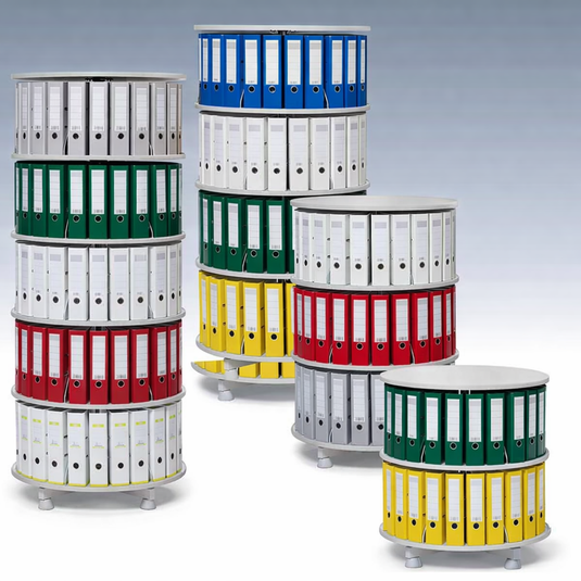 Ordnerzuil Ø 800 mm • individueel  draaibare schappen