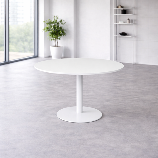 Vergadertafel Stella • Rond • Wit onderstel