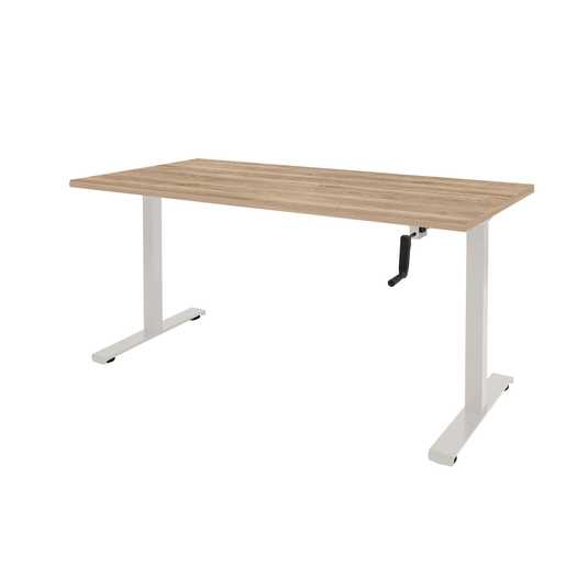 Dextro | Slingerverstelbare zit-sta bureau • Wit onderstel