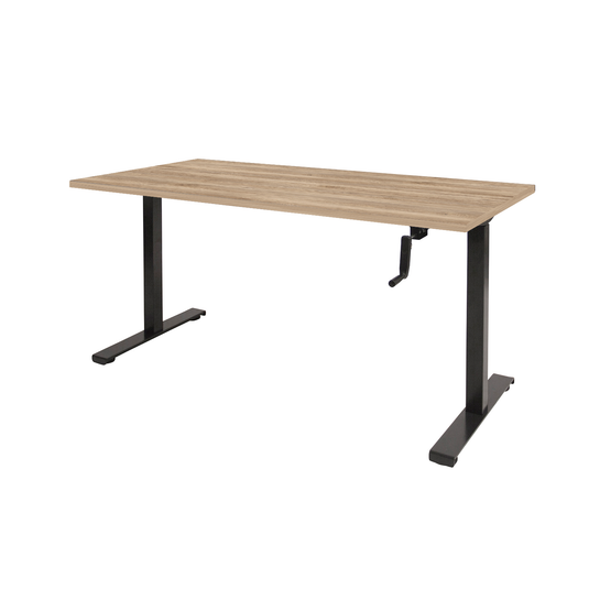 Dextro | Slingerverstelbare zit-sta bureau • Zwart onderstel