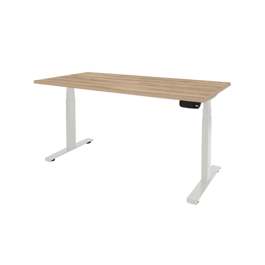Dextro | Zit-sta bureau elektrisch • Premium • Wit onderstel