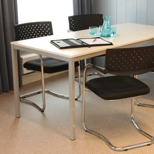 Bureau/Tafel Domino • Vaste Hoogte • 4-poots • Wit onderstel