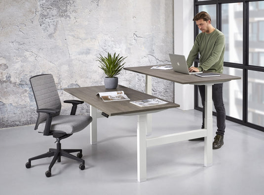 Zista | Zit/sta duo Business • Elektrisch verstelbaar • Wit onderstel