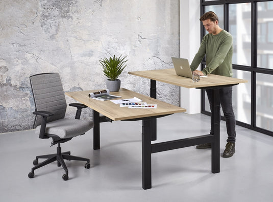 Zista | Zit/sta duo Business • Elektrisch verstelbaar • Aluminium onderstel