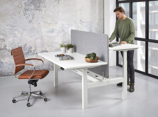 Zista | Zit/sta duo Premium • Elektrisch verstelbaar • Wit onderstel