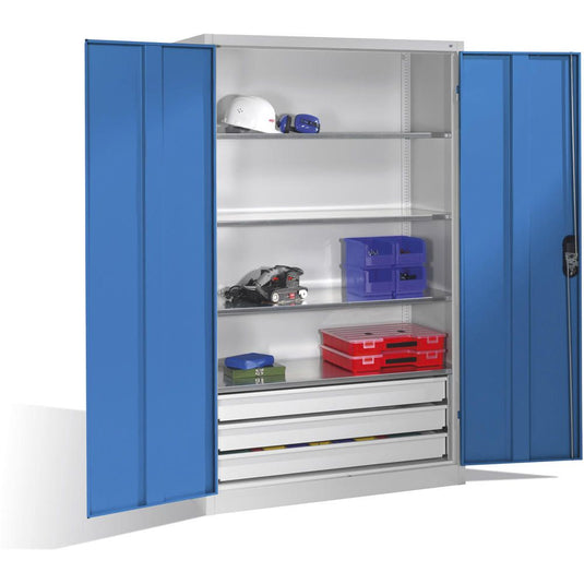 Werkplaatskast • Materiaalkast • Ladeblok onder • Hoogte 1950 mm