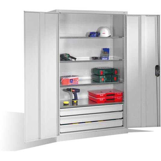 Werkplaatskast • Materiaalkast • Ladeblok onder • Hoogte 1950 mm