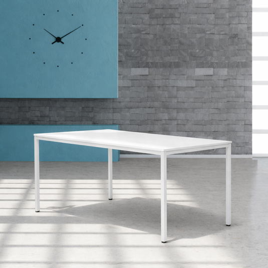 Bureau/Tafel Domino • Vaste Hoogte • 4-poots • Wit onderstel