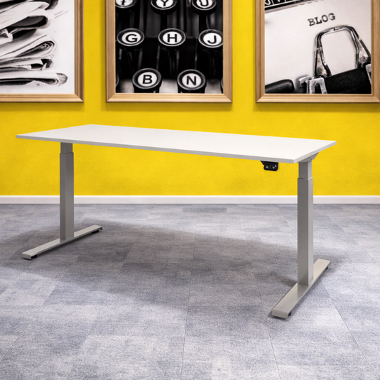 Dextro | Zit-sta bureau elektrisch • Business • Aluminium onderstel