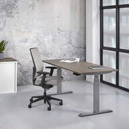 Zista | Zit-sta bureau elektrisch • Business • Aluminium onderstel