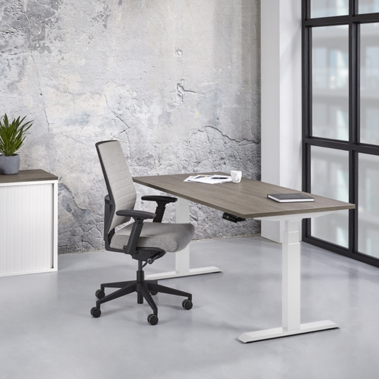 Zista | Zit-sta bureau elektrisch • Business • Wit onderstel
