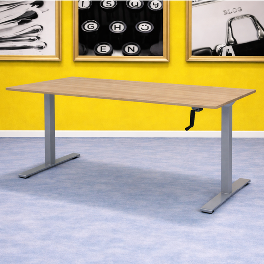 Dextro | Slingerverstelbare zit-sta bureau • Aluminium onderstel