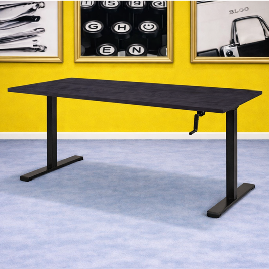 Dextro | Slingerverstelbare zit-sta bureau • Zwart onderstel