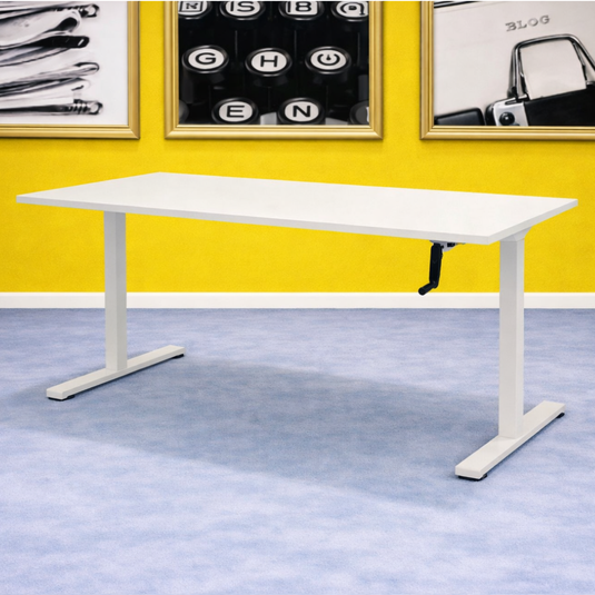 Dextro | Slingerverstelbare zit-sta bureau • Wit onderstel