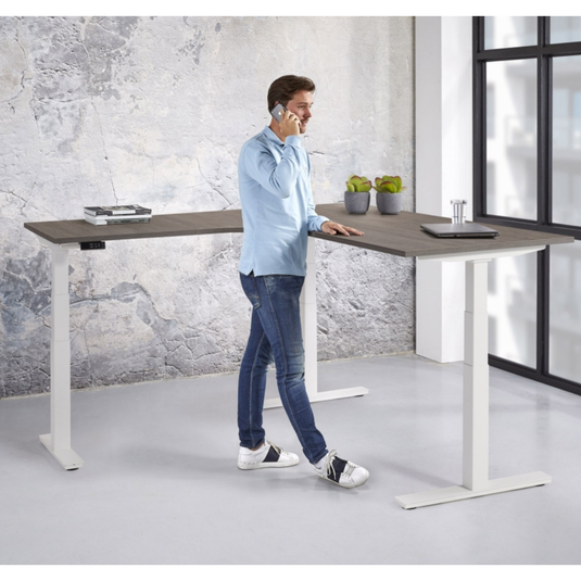 Elektrische zit-sta bureau • Hoekopstelling (L-vorm)