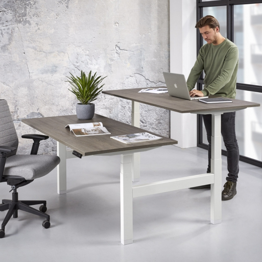 Zista | Zit/sta duo Business • Elektrisch verstelbaar • Wit onderstel