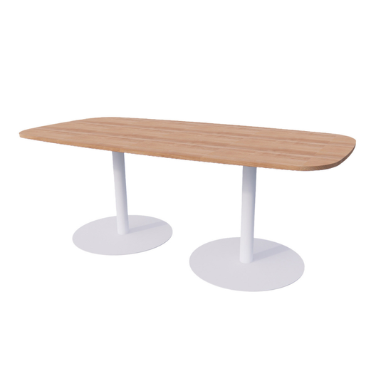 Vergadertafel Stella • Deens ovaal • Wit onderstel