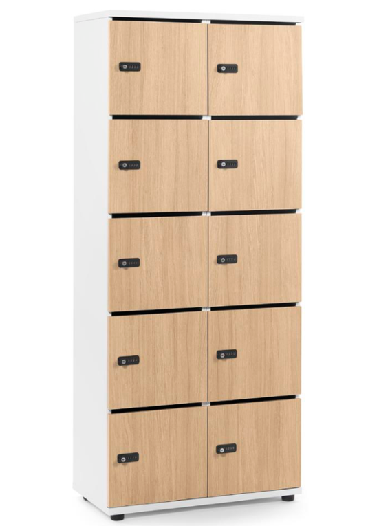 Lockers • Office Line • 2x5 vakken boven elkaar • Met postsleuf • Mechanisch cijferslot