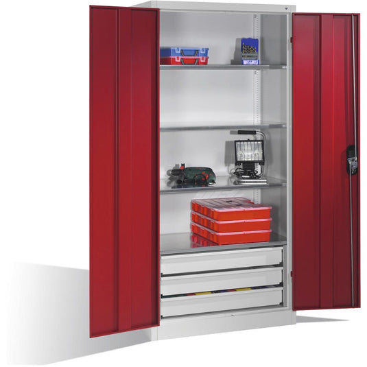 Werkplaatskast • Materiaalkast • Ladeblok onder • Hoogte 1950 mm