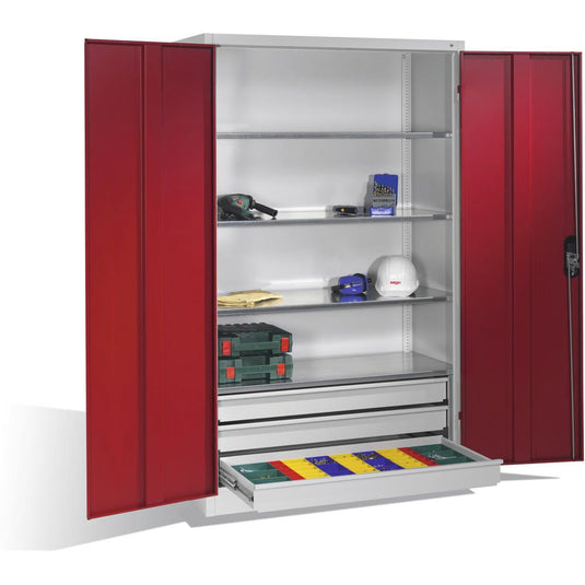 Werkplaatskast • Materiaalkast • Ladeblok onder • Hoogte 1950 mm