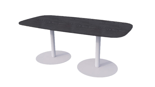 Vergadertafel Stella • Deens ovaal • Aluminium onderstel