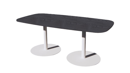Vergadertafel Stella • Deens ovaal • Wit onderstel