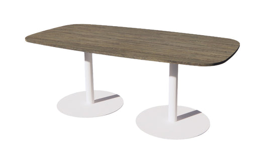 Vergadertafel Stella • Deens ovaal • Wit onderstel