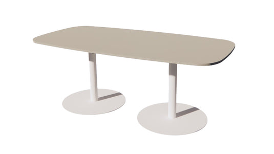 Vergadertafel Stella • Deens ovaal • Wit onderstel