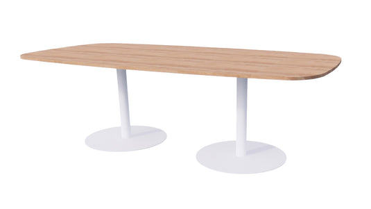 Vergadertafel Stella • Deens ovaal • Wit onderstel