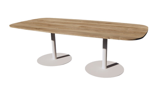 Vergadertafel Stella • Deens ovaal • Wit onderstel