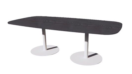 Vergadertafel Stella • Deens ovaal • Wit onderstel