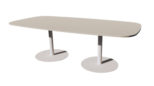 Vergadertafel Stella • Deens ovaal • Wit onderstel