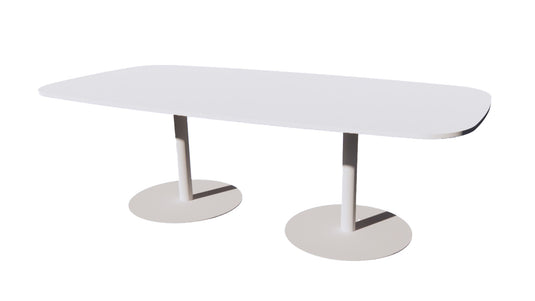 Vergadertafel Stella • Deens ovaal • Wit onderstel
