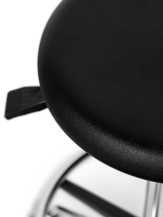 Tabouret PU met voetring • Zwart • Standaard
