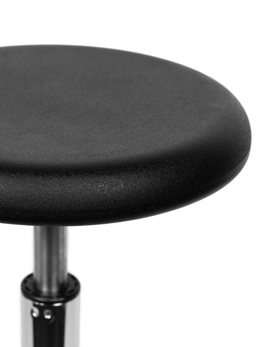 Tabouret PU met voetring • Zwart • Hoog