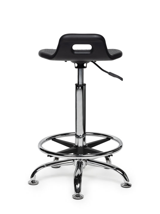 Stahulp met voetring • Zwart • Hoog