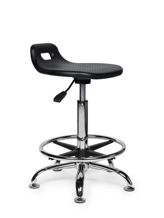 Stahulp met voetring • Zwart • Laag/Standaard/Hoog